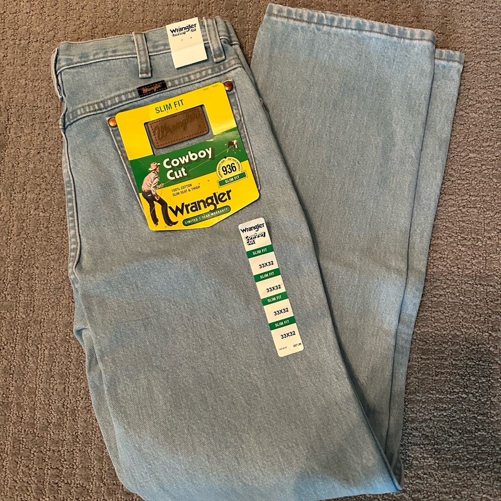 Wrangler Men's Slim Fit Cowboy Cut Jeans - Light Blue
